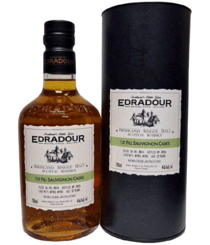 Fles Edradour 12Y 2014 Michael-Eppan Sauvignon #703-705, whisky, bij slijterij t Bockje in Bathmen