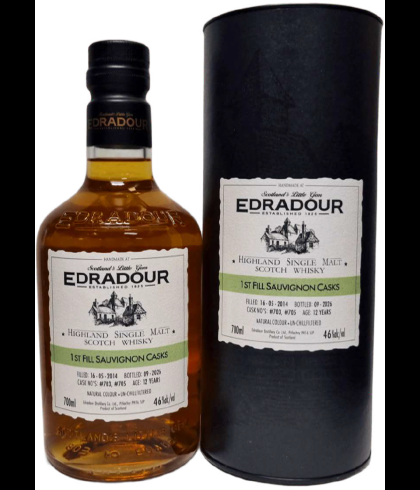 Fles Edradour 12Y 2014 Michael-Eppan Sauvignon #703-705, whisky, bij slijterij t Bockje in Bathmen