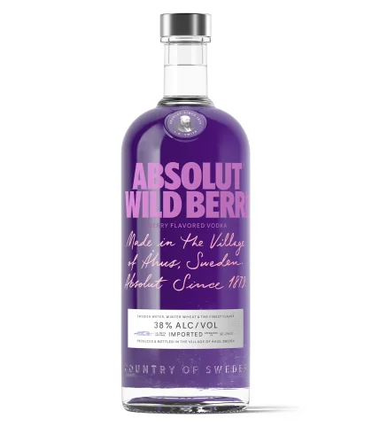 Fles Absolut Wild Berri, wodka, op voorraad bij slijterij t Bockje in Bathmen