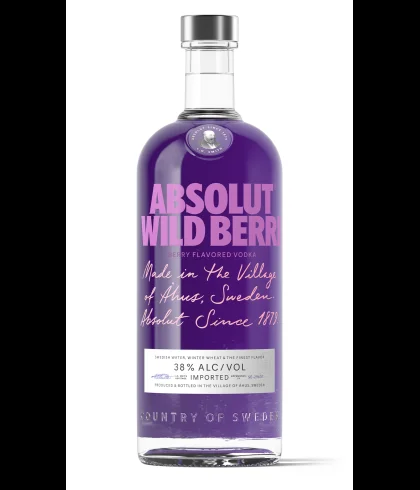 Fles Absolut Wild Berri, wodka, op voorraad bij slijterij t Bockje in Bathmen