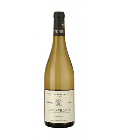 Fles Laurent Perrachon Macon Villages Vielles Vignes, wijn bij slijterij t Bockje in Bathmen