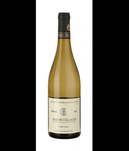 Fles Laurent Perrachon Macon Villages Vielles Vignes, wijn bij slijterij t Bockje in Bathmen