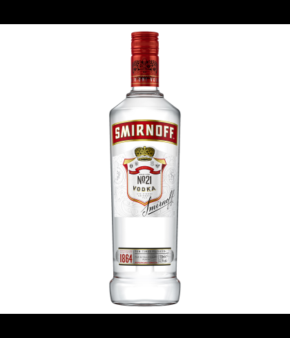 Fles Smirnoff Vodka Red, wodka, op voorraad bij slijterij t Bockje in Bathmen