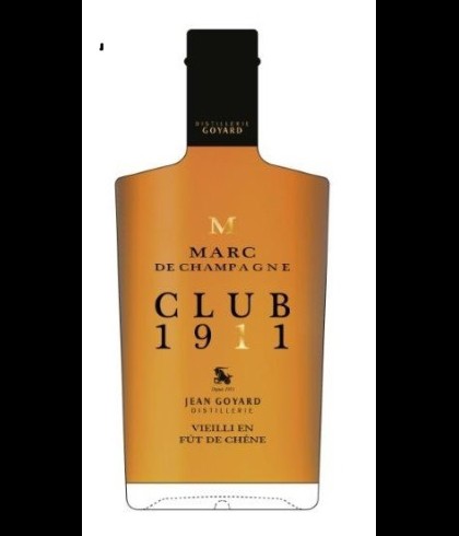 Fles Jean Goyard Marc de Champagne Club 1911, marc de champagne, op voorraad bij slijterij t Bockje in Bathmen