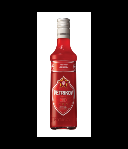 Fles Petrikov Juicy Red, wodka, op voorraad bij slijterij t Bockje in Bathmen