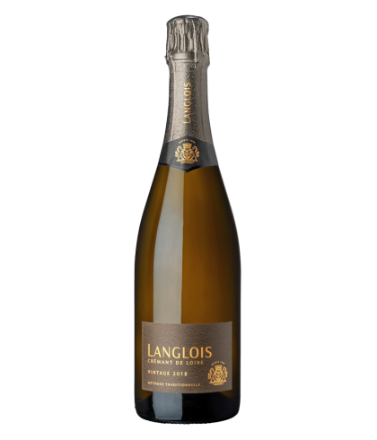 Fles Langlois Brut Vintage Crémant de Loire, wijn, op voorraad bij slijterij t Bockje in Bathmen