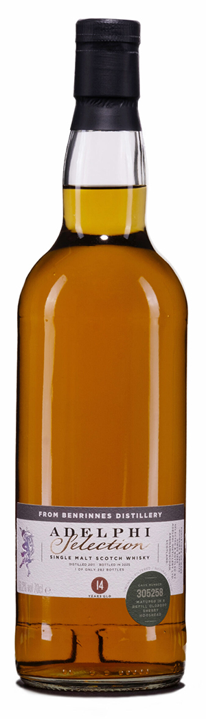 Fles Adelphi Selection Benrinnes 14 Years Old 2011 #305258, single malt whisky, op voorraad bij slijterij t Bockje in Bathmen