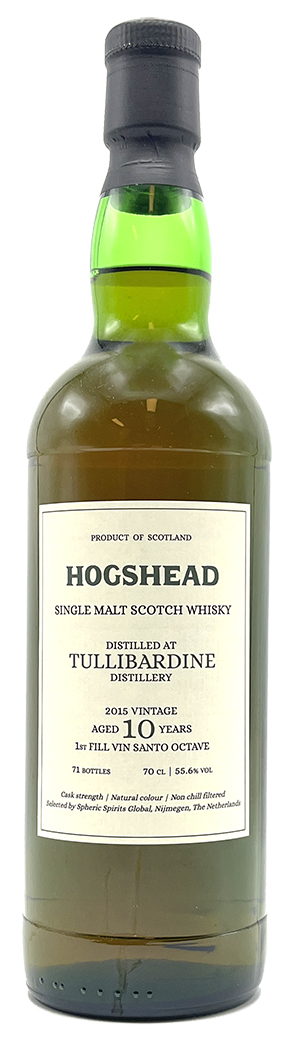 Fles Hogshead Tullibardine 2015 10 Years Old, Schotse single malt whisky uit Blackford, op voorraad bij slijterij t Bockje in Bathmen