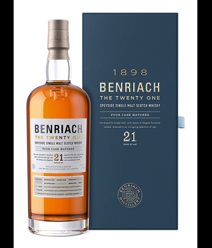 Fles Benriach The Twenty One, single malt whisky, op voorraad bij slijterij t Bockje in Bathmen