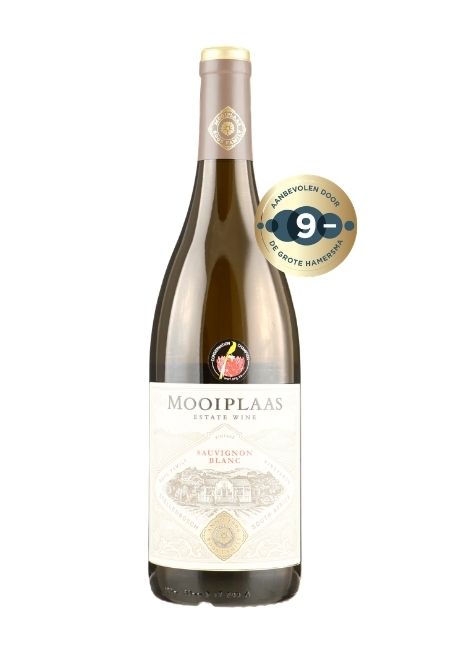 Fles Mooiplaas Classic Sauvignon Blanc, wijn, op voorraad bij slijterij t Bockje in Bathmen