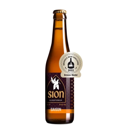 Fles Sion Saison, bier van Sion, bij slijterij t Bockje in Bathmen
