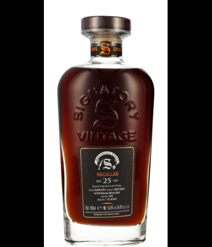 Fles Signatory Vintage Macallan 25 Years Old 1997 #12/3, enkel vat gebotteld door Signatory Vintage, op voorraad bij slijterij t Bockje in Bathmen