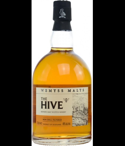 Fles The Hive Blended Malt Whisky, Schotse whisky gebotteld door Wemyss Malts, op voorraad bij slijterij t Bockje in Bathmen
