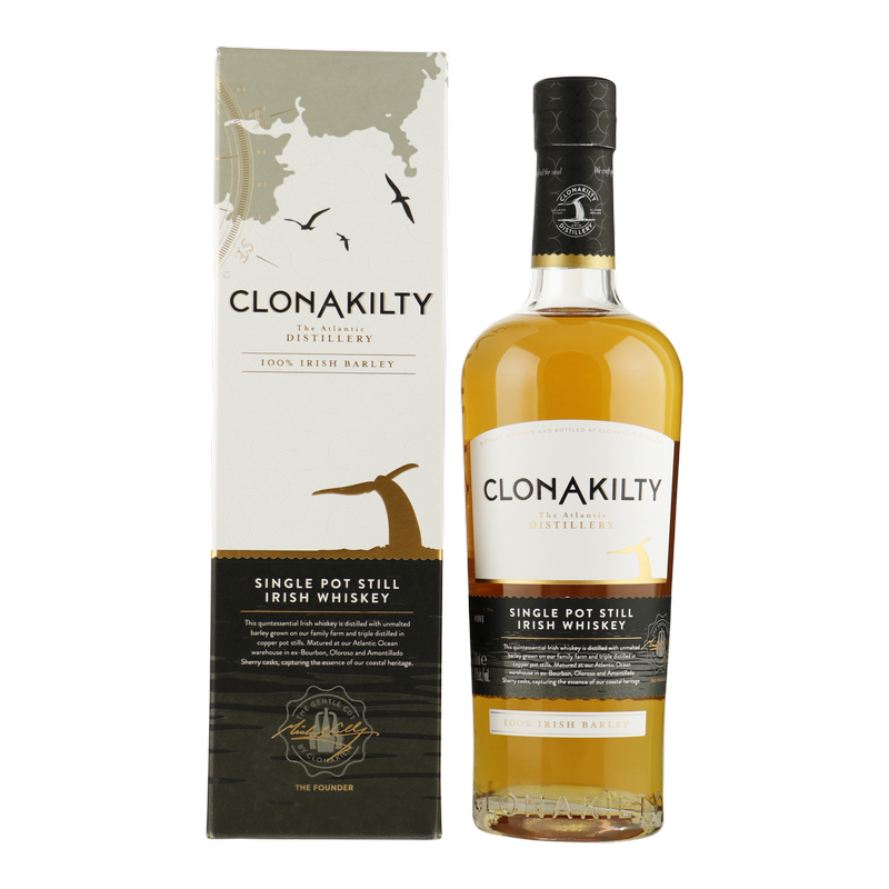 Fles Clonakilty Single Pot Still, single malt whisky, op voorraad bij slijterij t Bockje in Bathmen