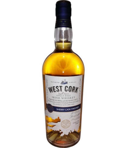 Fles West Cork Sherry Cask Finished, Ierse whiskey uit Skibbereen, op voorraad bij slijterij t Bockje in Bathmen