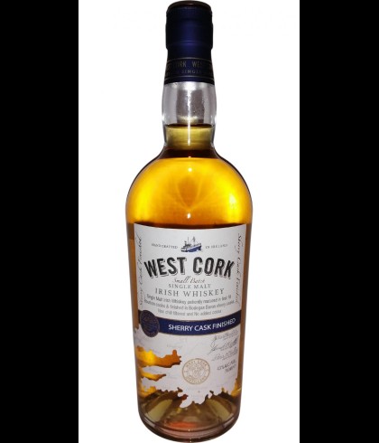 Fles West Cork Sherry Cask Finished, Ierse whiskey uit Skibbereen, op voorraad bij slijterij t Bockje in Bathmen