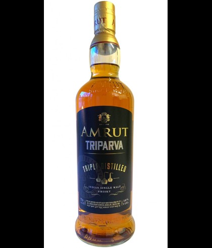 Fles Amrut Triparva, Indiase single malt whisky, op voorraad bij slijterij t Bockje in Bathmen