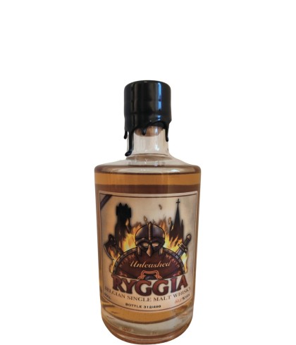 Fles Ryggia Belgian Single Malt Red Pepper Finish, whisky, op voorraad bij slijterij t Bockje in Bathmen