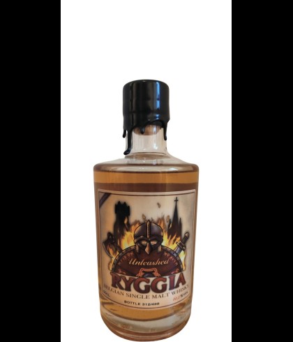 Fles Ryggia Belgian Single Malt Red Pepper Finish, whisky, op voorraad bij slijterij t Bockje in Bathmen