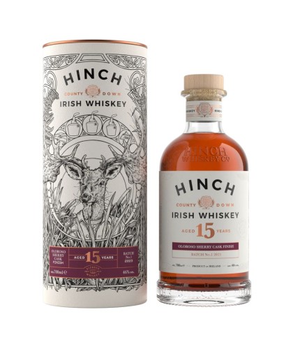Fles Hinch 15 Years Old Oloroso, single malt whisky, op voorraad bij slijterij t Bockje in Bathmen