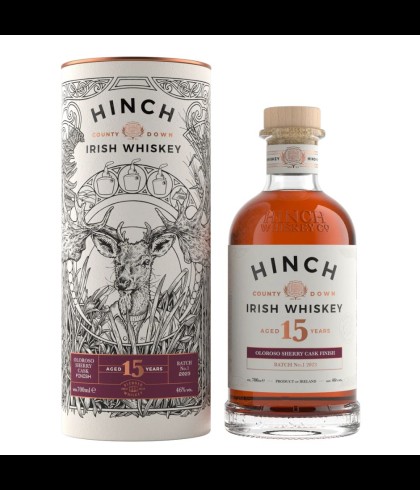 Fles Hinch 15 Years Old Oloroso, single malt whisky, op voorraad bij slijterij t Bockje in Bathmen