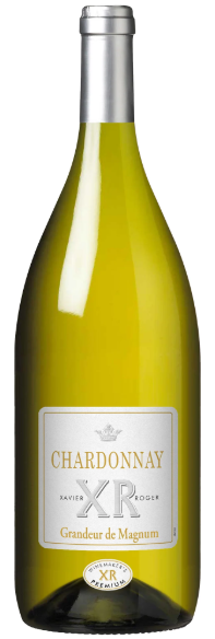Fles Xavier Roger Chardonnay XL Magnum, wijn, op voorraad bij slijterij ’t Bockje in Bathmen