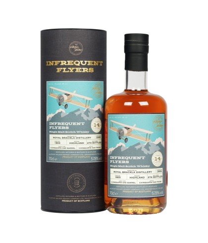 Fles Infrequent Flyers Royal Brackla 14 Years Old 2006, whisky, op voorraad bij slijterij t Bockje in Bathmen