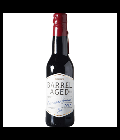 Fles Gulpener Calvados Barrel Aged Quadrupel 2022, bier van Gulpener, bij slijterij t Bockje in Bathmen