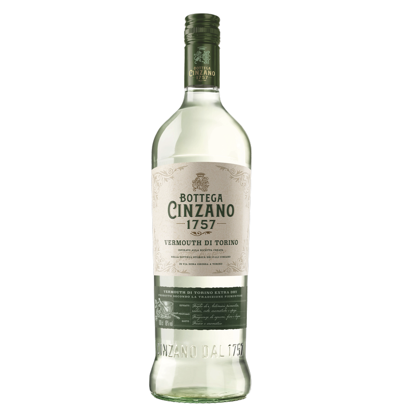 Vermouth Cinzano Bottega 1757 Vermouth di Torino Extra Dry van Cinzano, op voorraad bij slijterij ’t Bockje in Bathmen