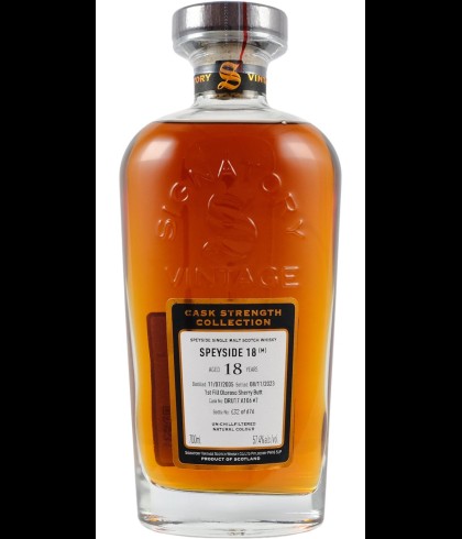 Fles Signatory Vintage Speyside (M) 2005 18 Years Old, whisky, op voorraad bij slijterij t Bockje in Bathmen