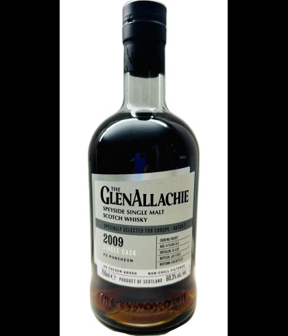 Fles GlenAllachie 14Y Single Cask PX Puncheon, single malt whisky, op voorraad bij slijterij t Bockje in Bathmen