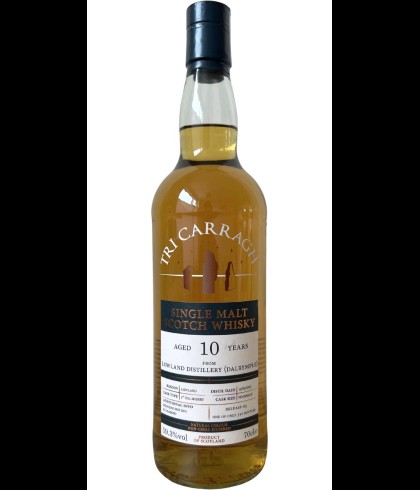 Fles Tri Carragh Dalrymple 10 Years Old 2013, whisky, op voorraad bij slijterij t Bockje in Bathmen