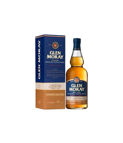 Fles Glen Moray Classic Chardonnay Cask Finish, single malt whisky, op voorraad bij slijterij t Bockje in Bathmen
