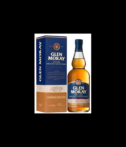Fles Glen Moray Classic Chardonnay Cask Finish, single malt whisky, op voorraad bij slijterij t Bockje in Bathmen