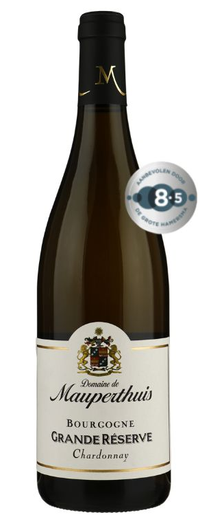 Fles Domaine de Mauperthuis Bourgogne Chardonnay Grande Reserve, wijn, bij slijterij ’t Bockje in Bathmen