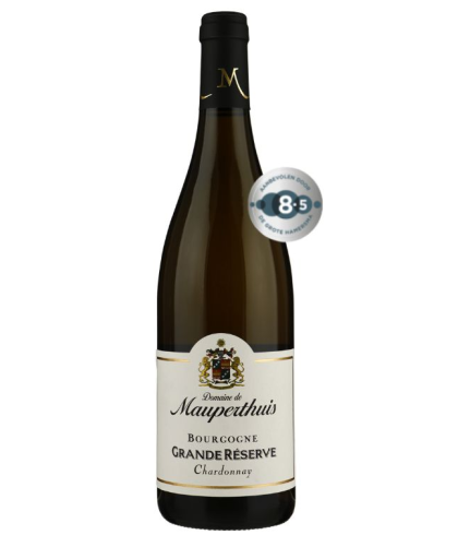 Fles Domaine de Mauperthuis Bourgogne Chardonnay Grande Reserve, wijn op voorraad bij slijterij t Bockje in Bathmen
