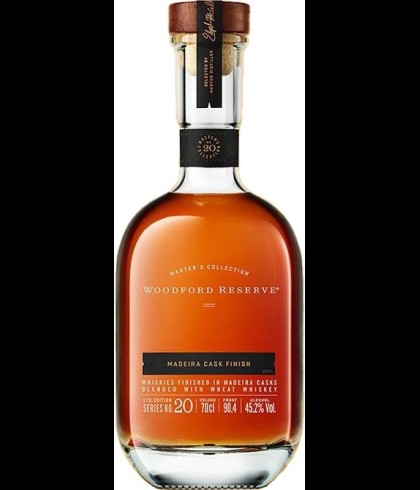 Fles Woodford Reserve Masters Collection Madeira Finish No.20, Amerikaanse whiskey uit Kentucky, op voorraad bij slijterij t Bockje in Bathmen