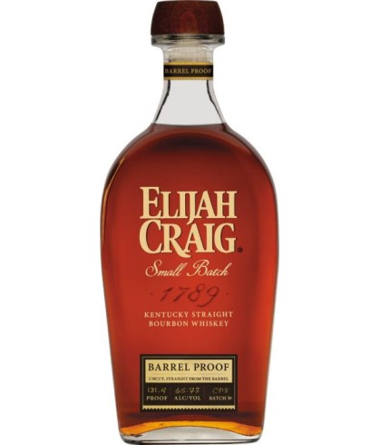 Fles Elijah Craig Barrel Proof, single malt whisky, op voorraad bij slijterij t Bockje in Bathmen