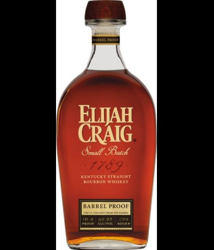 Fles Elijah Craig Barrel Proof, single malt whisky, op voorraad bij slijterij t Bockje in Bathmen