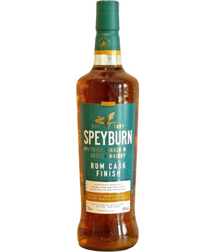 Fles Speyburn Rum Cask Finish, Speyside single malt whisky uit Rothes, op voorraad bij slijterij t Bockje in Bathmen