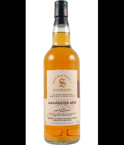 Fles Signatory Vintage Auchroisk 2012 12 Years Old, single malt whisky, op voorraad bij slijterij t Bockje in Bathmen