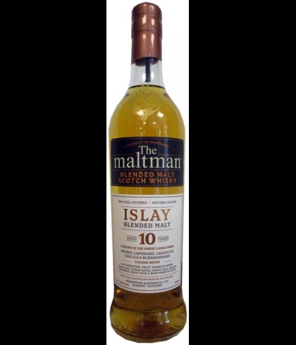Fles The Maltman Islay Blended Malt 10 Years Old, enkel vat gebotteld door The Maltman uit Glasgow, op voorraad bij slijterij t Bockje in Bathmen
