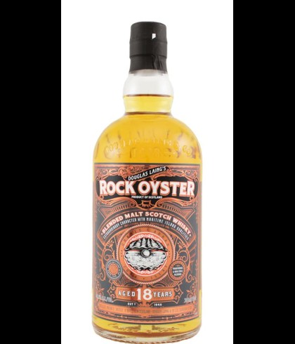 Fles Rock Oyster 18 Years Old, Schotse blended malt van de eilanden, op voorraad bij slijterij t Bockje in Bathmen