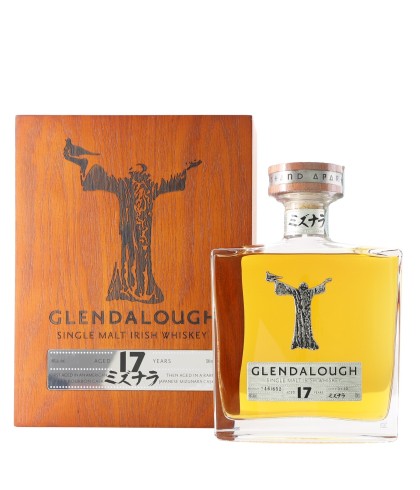 Fles Glendalough 17 Years Old Mizunara Cask Finish, single malt whisky, op voorraad bij slijterij t Bockje in Bathmen