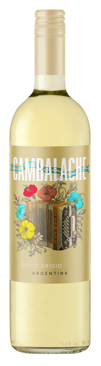 Fles Cambalache Pinot Grigio, wijn, op voorraad bij slijterij ’t Bockje in Bathmen