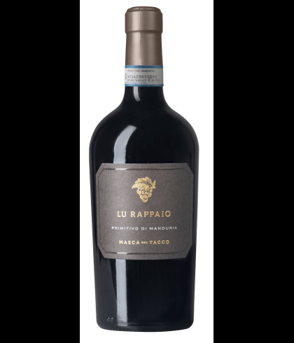 Fles Masca del Tacco Lu Rappaio Primitivo di Manduria, wijn op voorraad bij slijterij t Bockje in Bathmen