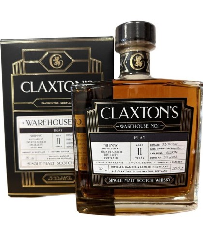 Fles Claxton's Warehouse No.1 Bruichladdich 11 YO Islay, whisky, bij slijterij t Bockje in Bathmen
