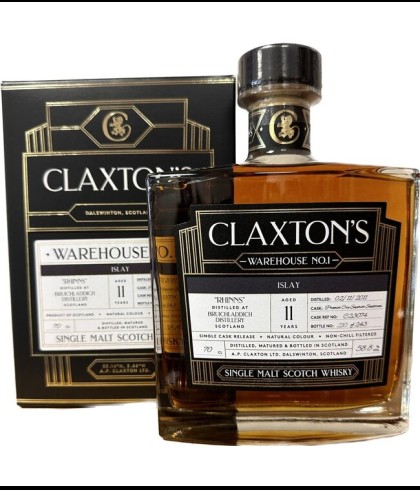 Fles Claxton's Warehouse No.1 Bruichladdich 11 YO Islay, whisky, bij slijterij t Bockje in Bathmen