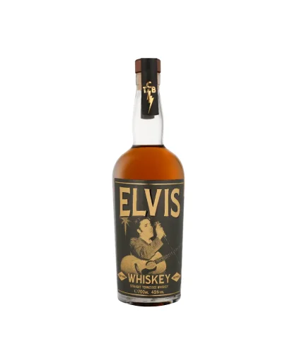 Fles Elvis Straight Tennessee Whiskey, whisky, bij slijterij t Bockje in Bathmen