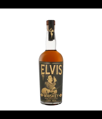 Fles Elvis Straight Tennessee Whiskey, whisky, bij slijterij t Bockje in Bathmen